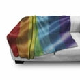 thumbnail image 3 of Rainbow Soft Flannel Fleece Blanket, Pride Flag Inspired Design with Vivid Colors Love Wins Gender Freedom LGBT Themed, Cozy Plush for Indoor and Outdoor Use, 50" x 60", Multicolor, by Ambesonne, 3 of 6