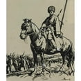 thumbnail image 3 of Auguste Louis Lepère 12x14 Black Modern Framed Museum Art Print Titled - Cossack Officer (1914), 3 of 5