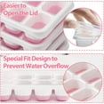 thumbnail image 4 of Ice Cube Trays 4 Pack, Easy-Release Silicone & Flexible 14-Ice Cube Trays with Spill-Resistant Removable Lid, LFGB Certified and BPA Free, for Cocktail, Stackable Ice Trays with Covers (Pink), 4 of 5