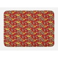 thumbnail image 1 of Floral Bath Mat, Folk Art Style Ethnic Petals Pattern of Forest Blooms Paisley Persian, Plush Bathroom Decor Mat with Non Slip Backing, 29.5" X 17.5", Ruby Mustard Mint Green, by Ambesonne, 1 of 2
