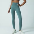 thumbnail image 5 of LYEAA Womens Yoga Pants High Waist Butt Lifting Pants Ankle Length Workout Elastic Leggings Stretch Shapewear Running Fitted Sports Casual Soft Pants Breathable Lightweight Pants Green S, 5 of 5