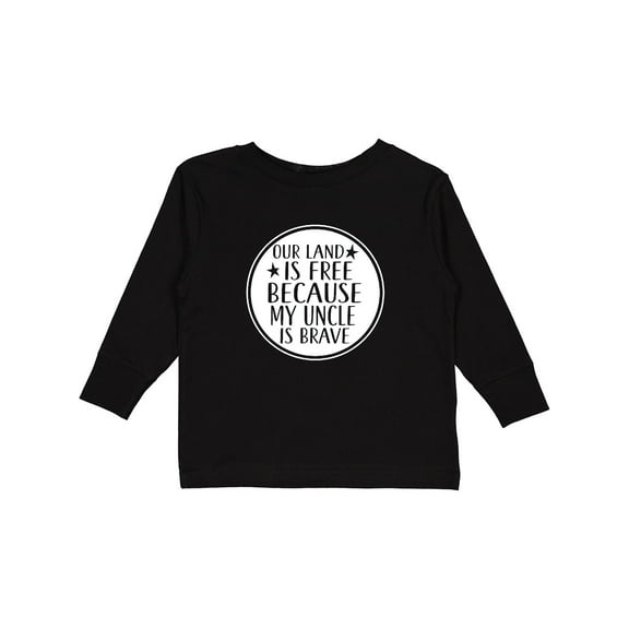 Inktastic Military Uncle Land is Free Nephew Boys or Girls Long Sleeve Toddler T-Shirt