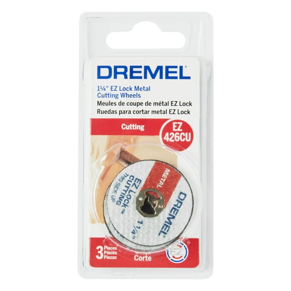 Dremel EZ426CU EZ Lock 1-1/4" Metal Wheel Rotary Tool Accessory for Cutting Wood, Plastic and Metal, 3 Pack