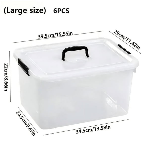 NTYNTY 20.8 Qt. Plastic Storage Bins with Lids, Stackable Storage Containers, Totes, 6 Pack