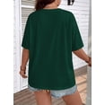thumbnail image 2 of Mengpipi Women's Tops Summer Short Sleeve V-Neck Loose Fit Romantic Heart Patchwork Sweet Blouses M-5X, 2 of 9
