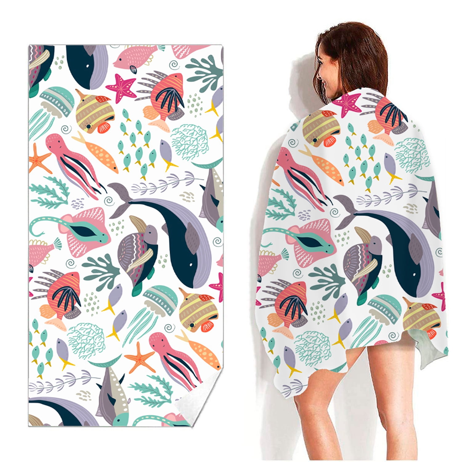 Hehanda DoubleSided Velvet QuickDrying Beach Towel Microfiber