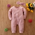 thumbnail image 5 of 2PCS Newborn Baby Girl Boy Clothes Knitted Romper Jumpsuit Solid Outfits Set, 5 of 5