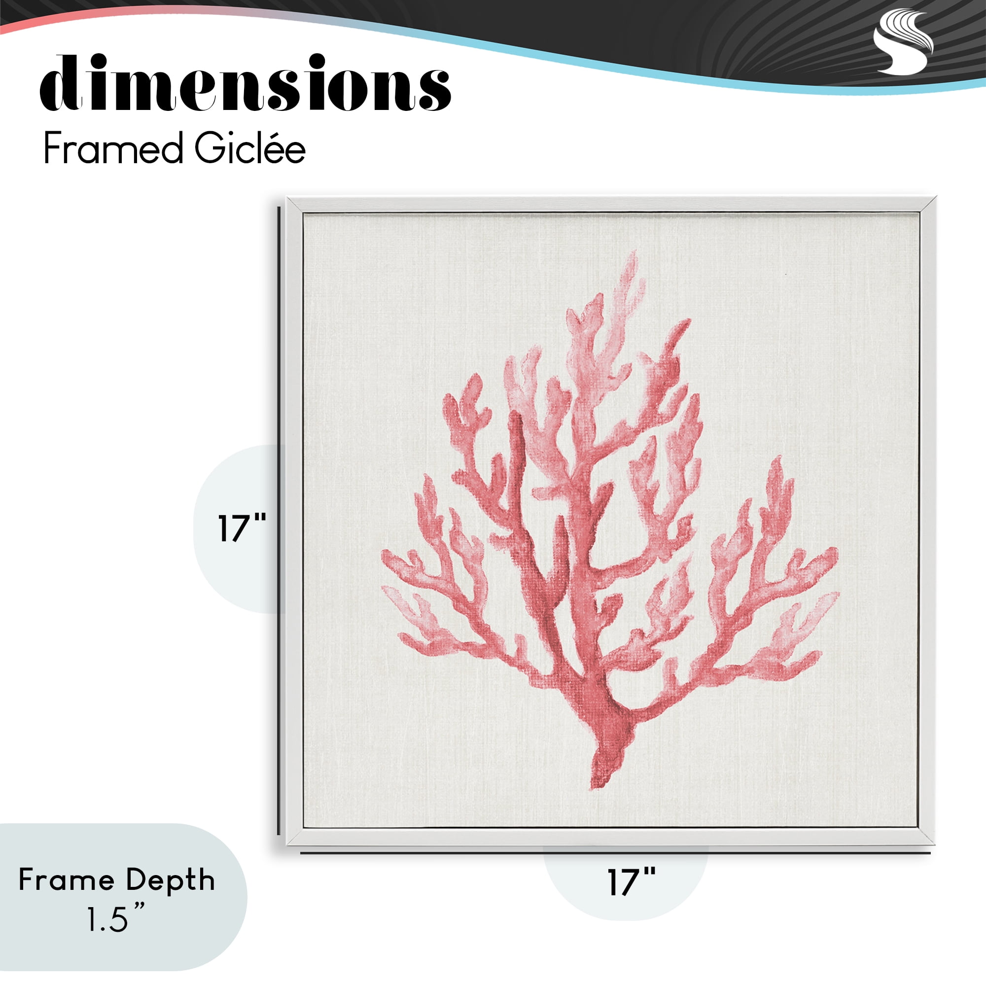 Stupell Industries Muted Pink Coral Branch White Framed Giclee Art, design by Janet Tava