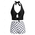 thumbnail image 2 of Talla grande Halter Polka Dot Three Piece Tankini Traje de baño Rosegal  Camisetas sin mangas de talla grande, 2 of 5