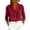 Wine, variant on Womens Long Sleeve Button Front Shirts Collared V Neck Blouses Linen Tops for Women Wine L