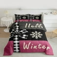 thumbnail image 2 of Manfei Buffalo Bowknot Bedding Comforter Set for Girls, Winter Snowflake Print Twin Comforter Sets, Merry Christmas Reversible Bedding Set, Ultra Soft Home Decor, 2pcs, 2 of 8