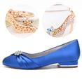thumbnail image 3 of Women's Pumps Round Toe Rhinestones Flowers Satin Fashion Party Dress Wedding Shoes, 3 of 5