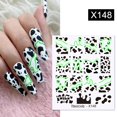 thumbnail image 2 of Calcomanías de agua para uñas con estampado de leopardo de línea abstracta de Harunouta, decoración deslizante de mármol con hojas de flores para el diseño de uñas de otoño Deng Xun unisex, 2 of 2