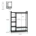 thumbnail image 5 of 47 inches free-standing clothing closet organzier clothes garment rack with storage shelf capacity 450 lb, 5 of 5