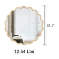 thumbnail image 3 of Solid Wood Wavy Mirror--Natural-Wood Vanity Mirror Wall Decor 31" x 31" Modern Mirror Wall Decor for Bathroom, Bedroom, Living Room, Dining Room, Cloakroom, Entryway, 3 of 6