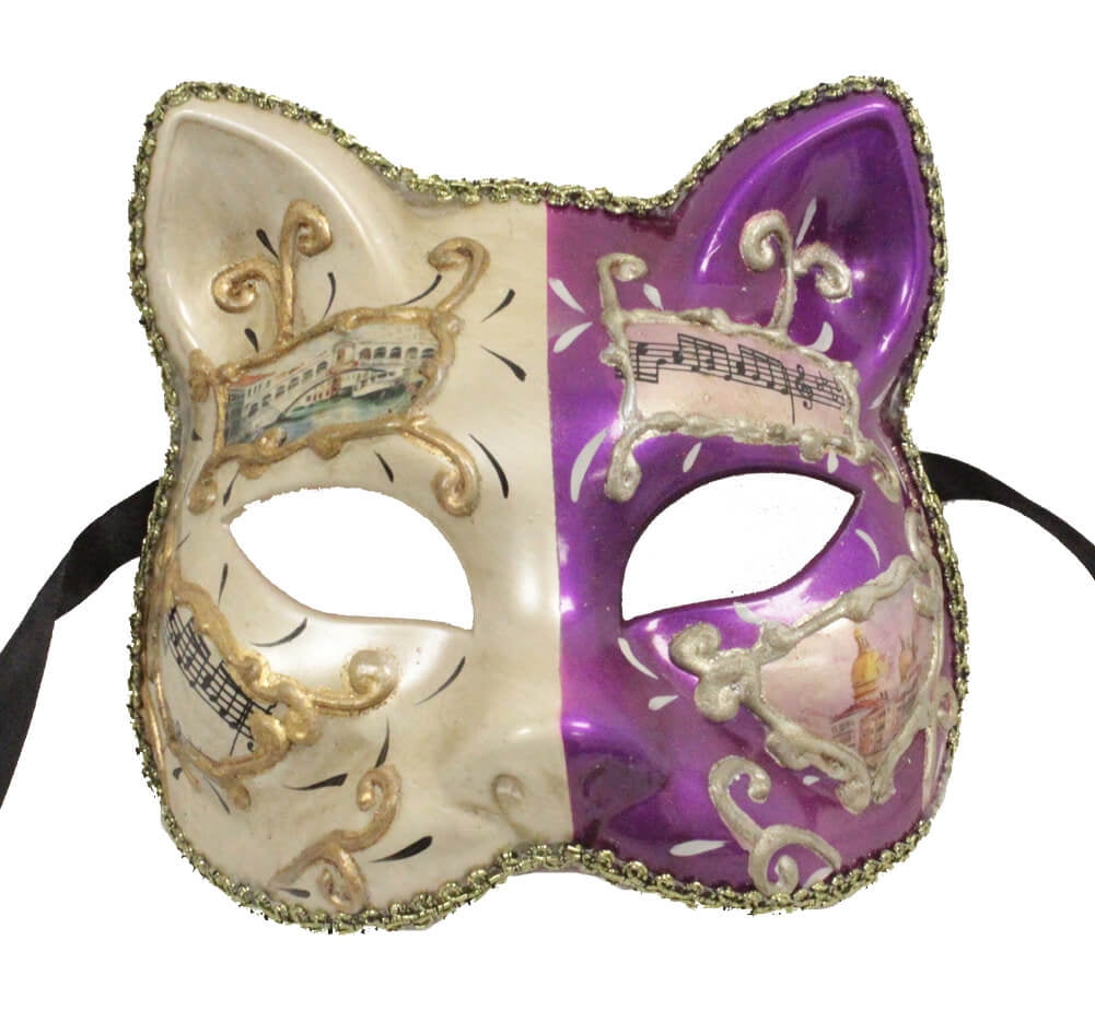 FANCY CAT FACE MASK - Painted Party Masks - MASQUERADE - Walmart.com