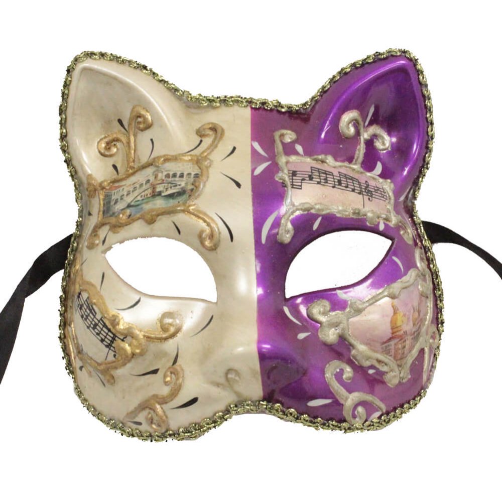 FANCY CAT FACE MASK Painted Party Masks MASQUERADE