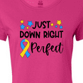 thumbnail image 4 of Inktastic Just Down Right Perfect Down Syndrome Awareness Ribbon Women's T-Shirt, 4 of 5