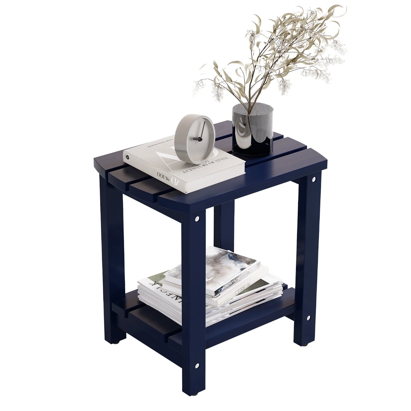 Adirondack Side Table, Solid Wood End Tables, Small Outdoor Coffee Table Porch Table Pine Wood for Patio, Backyard,Pool, Indoor Companion