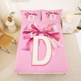 thumbnail image 5 of Erosebridal Girls Bowknot Personalized Gifts Bed Sheets,Pink Alphabet D Print King Sheets For Kids 4-Piece, 5 of 6