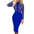 thumbnail image 1 of Vestido sexy de manga larga con solapa en las nalgas y cinturón estampado para mujer Fridja  nalpqowj5231, 1 of 1