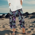 thumbnail image 4 of Pantalones capri Medlor con estampado bohemio de pierna ancha para mujer, 4 of 5