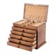 thumbnail image 5 of Joyero de madera, organizador de joyas con cerradura, expositor de joyas, caja de baratijas para collares, tocador y organización Forro marrón con gancho, 5 of 9