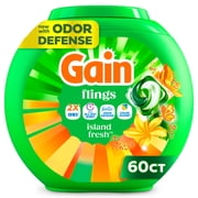 Gain Flings Laundry Detergent Pacs,, Island Fresh, 60 Count