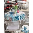 thumbnail image 5 of Outdoor Tablecloth with Umbrella Hole for Patio/Picnic/Party/Camping, Teal Sea Turtle Waterproof Table Cloth Round Cover Washable, Coastal Summer Beach Coral Seaweed Wood (Dia 54"), 5 of 8