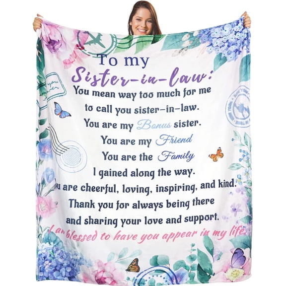 Sister in Law Blanket, Sister in Law Birthday Valentine Anniversary Graduation Gifts, Sister in Law Mothers Day Birthday Wedding, 30x40in Fleece Blanket
