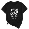 thumbnail image 5 of Tittly T Shirts for Women Spring Tops for Women Girl's Trip 2025 T Shirt Women's Fashion Round Neck Casual Short Sleeves Graphic Tees Tshirts Shirts Black L, 5 of 5