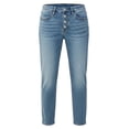 thumbnail image 5 of QIYAGBSA Women's Straight Leg Jeans High Waisted Button Fly Five Pocket Denim Casual Everyday Wear (Light Blue, 2XL), 5 of 6
