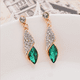thumbnail image 3 of Pendientes largos con borlas de cristal de gota de agua, accesorios, verde, 3 of 4