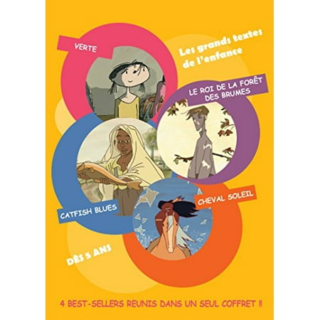 French Children Animation - 4 Best-Sellers ( Verte / Le Roi De La Foret Des Brumes / Catfish Blues / Cheval Soleil ) [ NON-USA FORMAT, PAL, Reg.0 Import - France