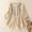Khaki, variant on Cute Toos Regular Fit Embroidery Linen Trendy Clothes 3/4 Sleeve Collar Button Down Women's Top for Outdoor and Picnic Days M-2XL