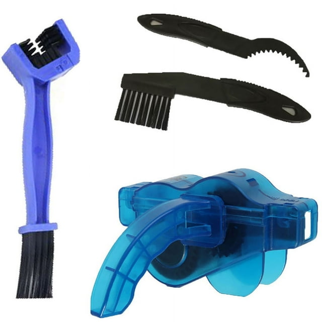 Jinsinto Bicycle Chain Cleaning Device Bicycle Chain Cleaning Tool for Quick Cleaning for All Types of Bike Chain with Two Brushes, Blue