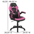 thumbnail image 6 of Flash Furniture Optis Gaming Desk and Pink/Black Racing Chair Set /Cup Holder/Headphone Hook/Removable Mouse Pad Top - 2 Wire Management Holes, 6 of 14