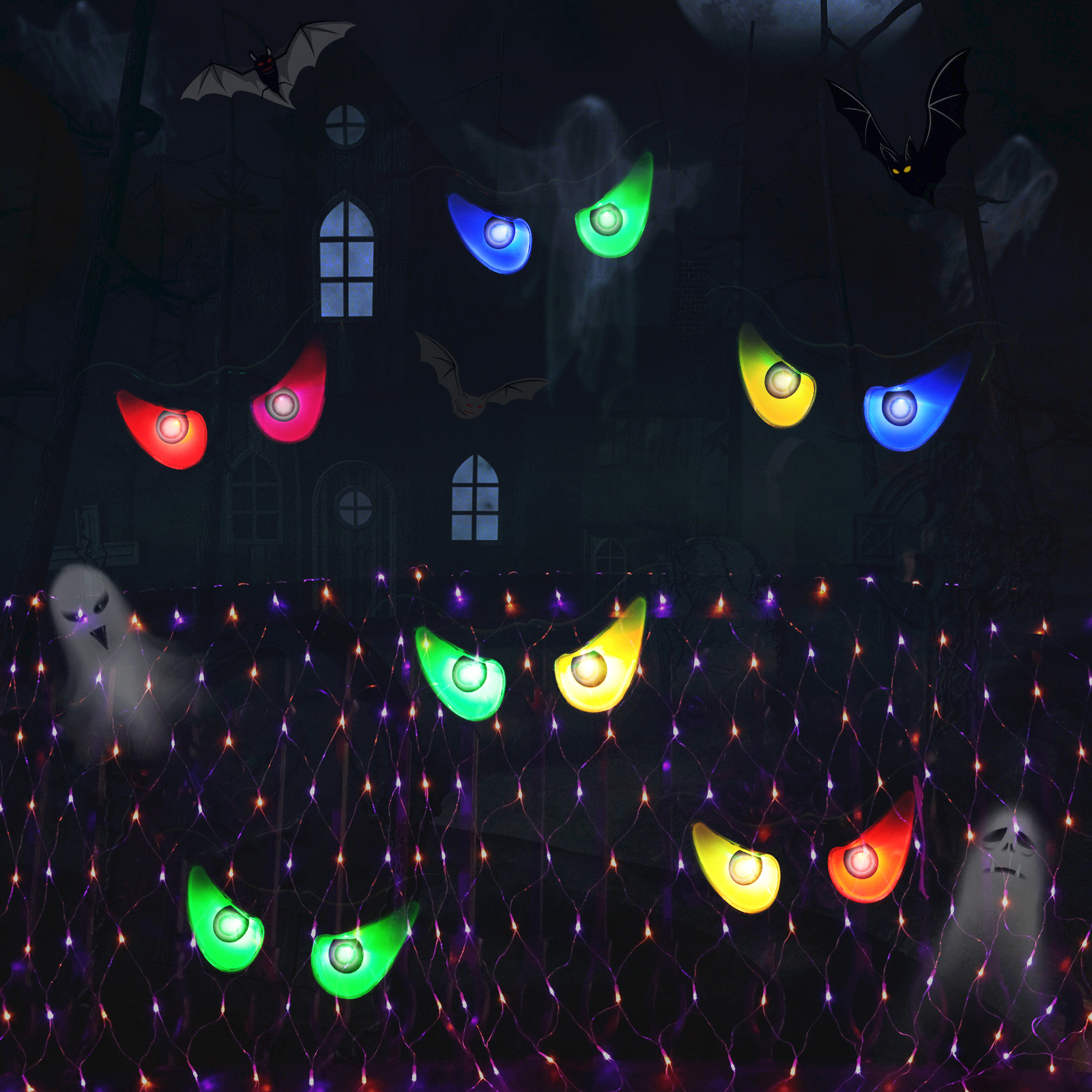 Toodour Halloween Ghost Eyes LED String Lights photo 5
