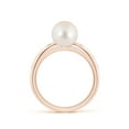 thumbnail image 2 of Angara Freshwater Cultured Pearl Ring with Flush-Set Diamonds in 14K Rose Gold for Women | June Birthstone Jewelry for Her, 2 of 8