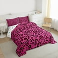 thumbnail image 3 of jejeloiu Cute Bow Tie Bedding Comforter Set,Cartoon Cheetah Pattern Twin Comforter Sets,Pink Black Leopard Bedding Set For Adults,Ultra Soft Home Decor Reversible,2pcs, 3 of 8