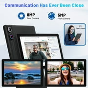 AEEZO 10.1 Inch Tablet, Octa-Core Touch Screen Tablet, 10GB RAM+64GB ROM(Expand to 1tb), 5MP+8MP Dual Cameras, Dynamic Halo, Face ID, Bluetooth, WiFi 6, 5000mAh Battery,Black
