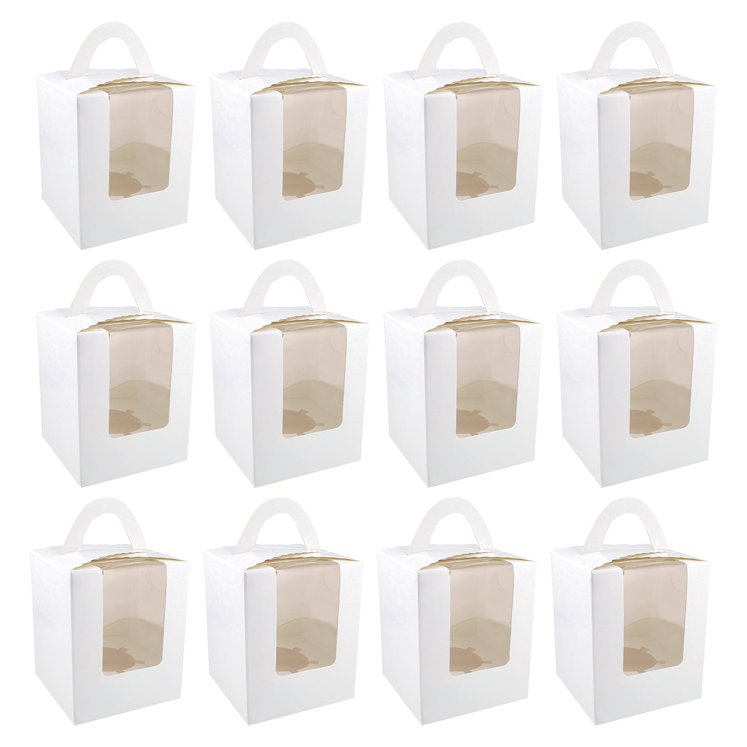 Spec101 Single Cupcake Holders 100 Pk Individual Cupcake Boxes with