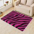 thumbnail image 2 of Stripe Rugs for Living Room Bedroom Entryway - Zebra Print Rug 2x3 - Pink Black Carpet for Home Decor - Washable Non Slip Patterned Indoor Small Area Rug - Soft & Low Pile (ZN&304), 2 of 7