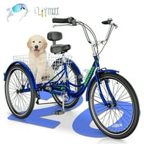 MOONCOOL Adult Tricycles 7 Speed, Adult Trikes 20/ 24 / 26 inch 3 Wheel Bikes, Three-Wheeled Bicycles Cruise Trike with Shopping Basket for Seniors, Women, Men