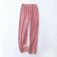 thumbnail image 2 of Kaemgyyd Pajamas Pants for Women Solid Color Elastic Waist Ribbed Pj Bottoms Soft Loose Cinch Bottom Lounge Sleepwear, 2 of 7