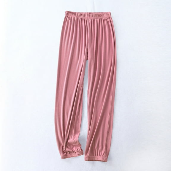 AGWOLF Pajama Pants for Women Flowy Home Wear Bottoms Lounge Pant Soft Wide Leg Elastic Waist Lounge Trousers for Sleeping