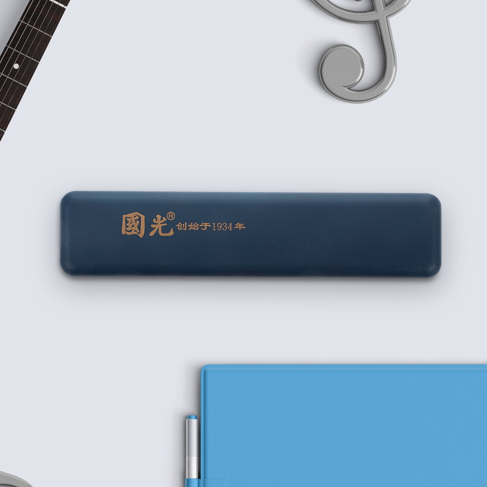 unbranded 2pcs Complex Tones- Key Harmonica: Practical 24 Holes Harmonica with Packing Box ( Sapphire blue )