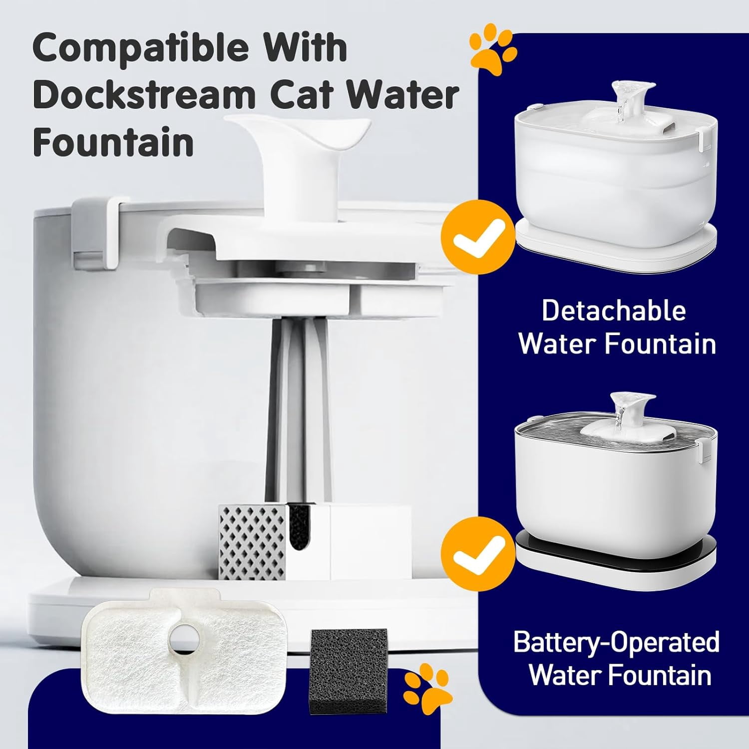 16 pack Cat Water Fountain Filter Replacement for  - Pre-Filter Sponges Compatible with PLWF105, PLWF115, PLWF005