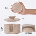 thumbnail image 3 of Elborse Marble Coaster Set of 6 Verona 3.5" inches Natural Round Stone Drink Coasters Set with Holder & Lid for Dining Tabletop & Living Room Décor, 3 of 7