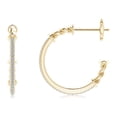 thumbnail image 2 of ANGARA Natural Diamond Twisted Wire Hoop Earrings in 14K Yellow Gold for Women (Size-1mm| Color-K| Clarity-I3) | April Birthstone, Anniversary, Jewelry Gift for Women | Natural Diamond Earrings, 2 of 8